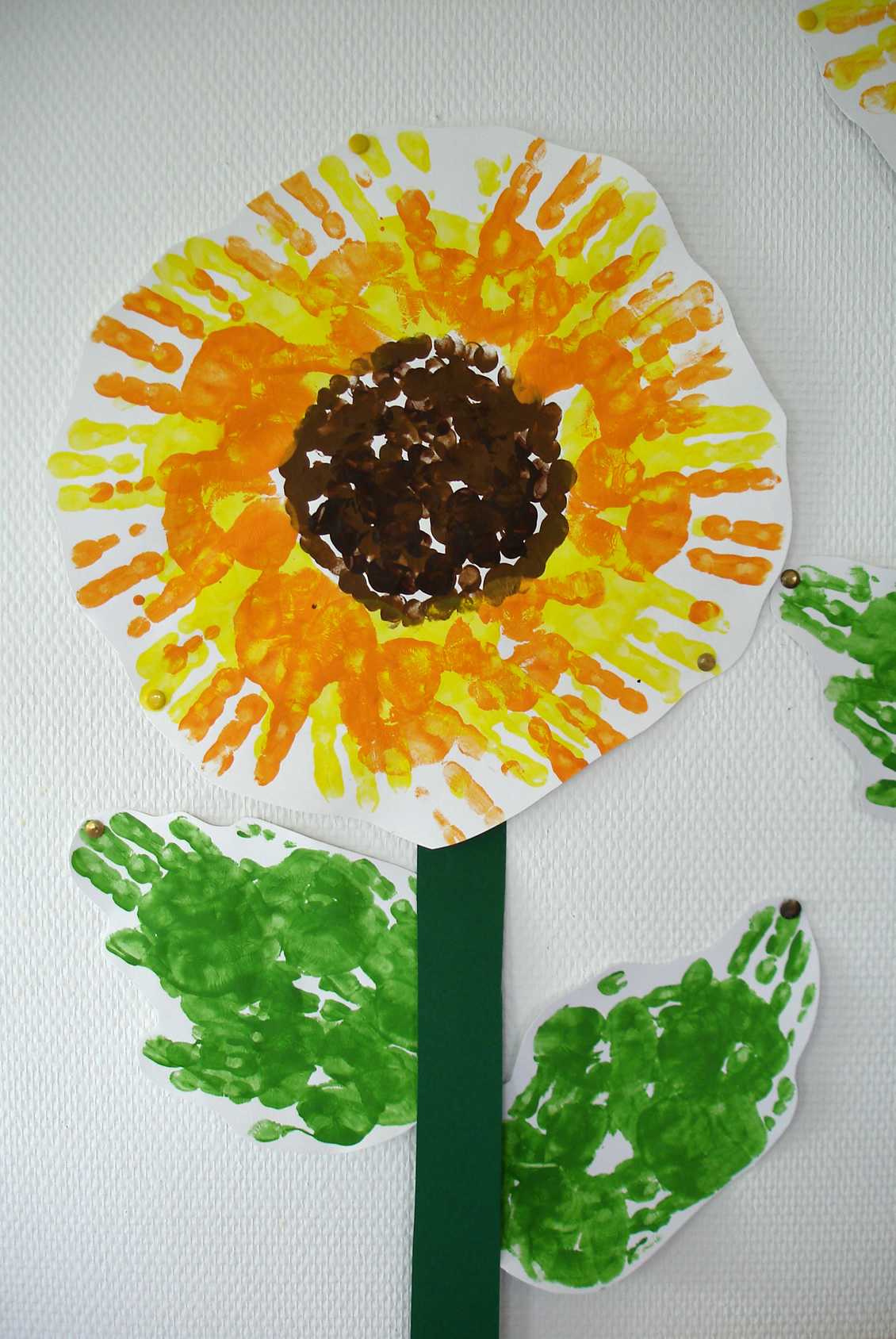 Sonnenblume Handabdruck - Kinderspiele-Welt.de